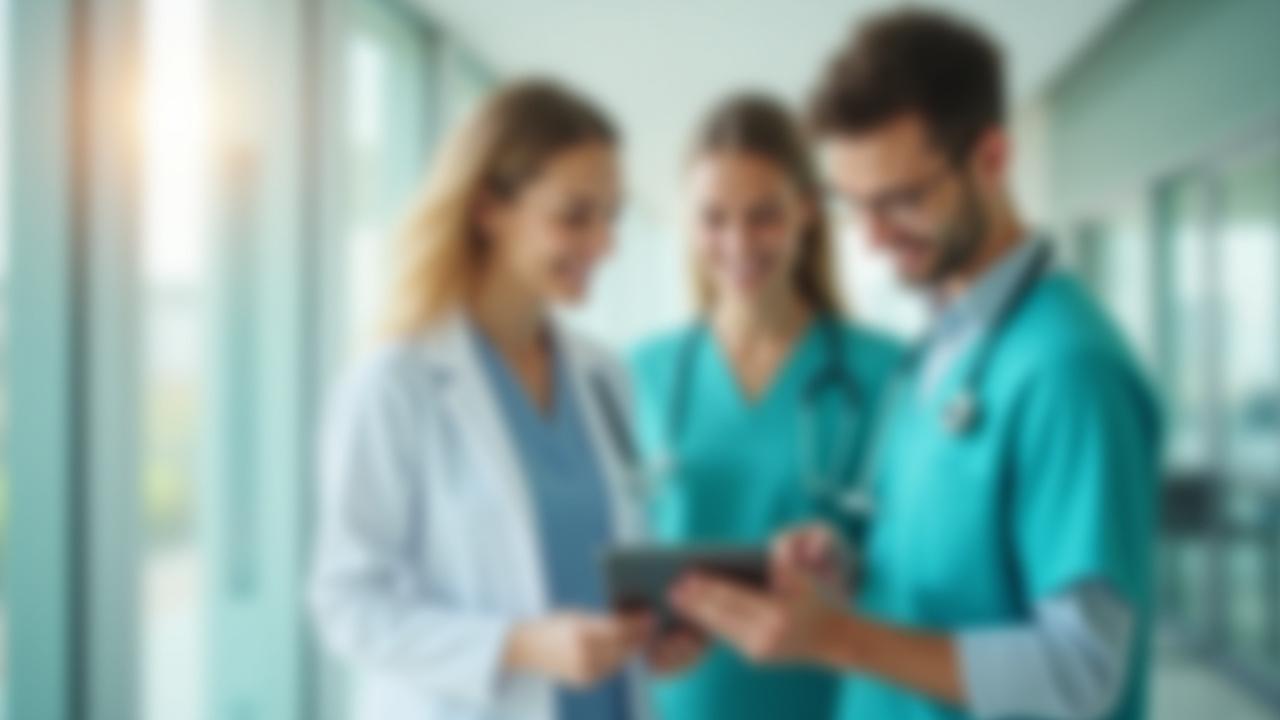 Melbourne healthcare professionals collaborating in a modern medical facility