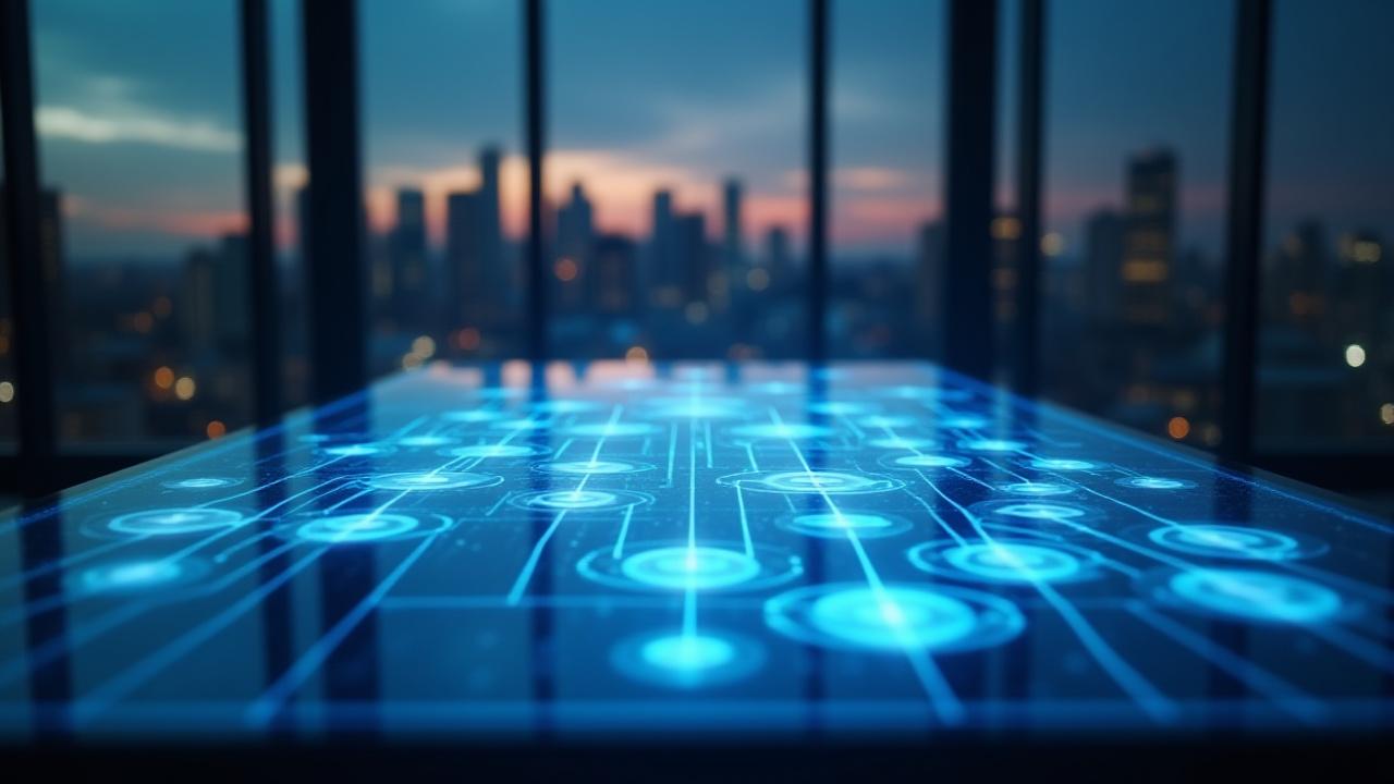 Strategic business blueprint with interconnected workforce mapping nodes